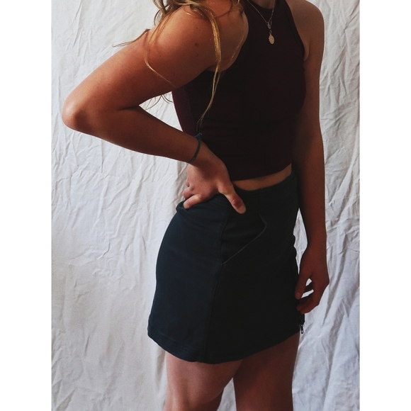 Black Denim Mini Skirt - Picture 2 of 7